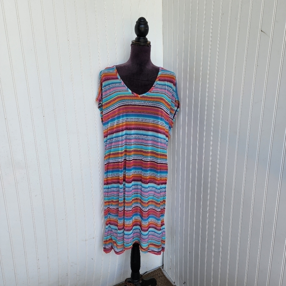 MSRP $78 Anne Cole Plus Mesh Cover-Up Women's Swimsuit Size L / XL F1